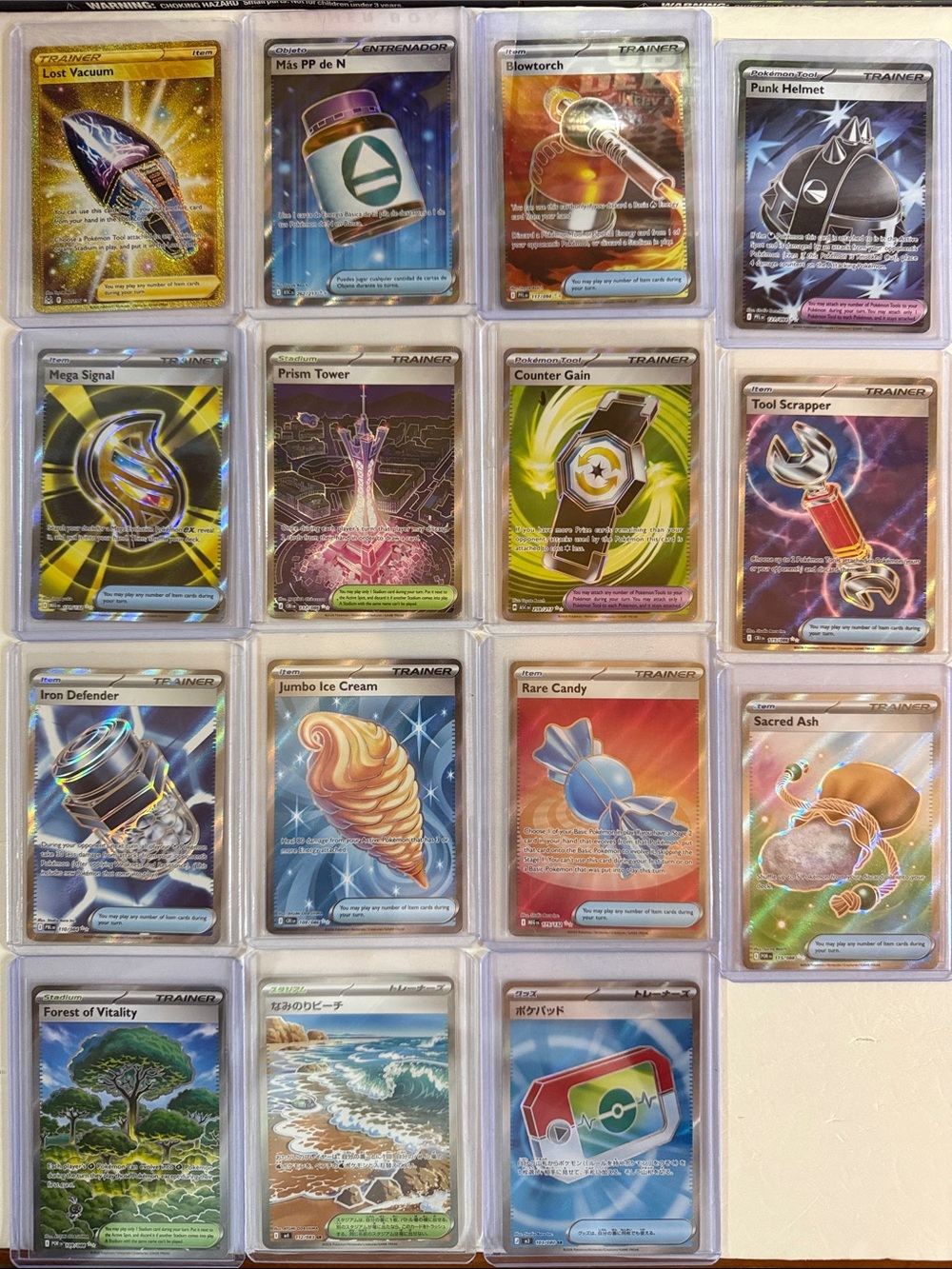 Pokemon Holo Trainer Card Lot – Blue, Gold, Silver, Red, Green